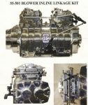 55-501  Linkage - INLINE Holley, Edelbrock  , Quick Fuel  , APD ,  ATM    Blown Dual